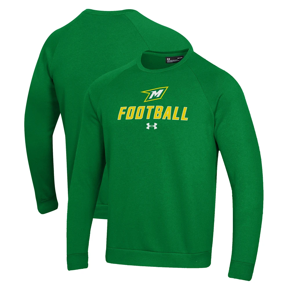 Men's Under Armour McDaniel Green Terror Football Rival Fleece Raglan Pullover Sweatshirt