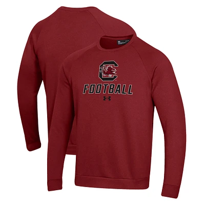 Men's Under Armour Garnet South Carolina Gamecocks Football Rival Fleece Raglan Pullover Sweatshirt