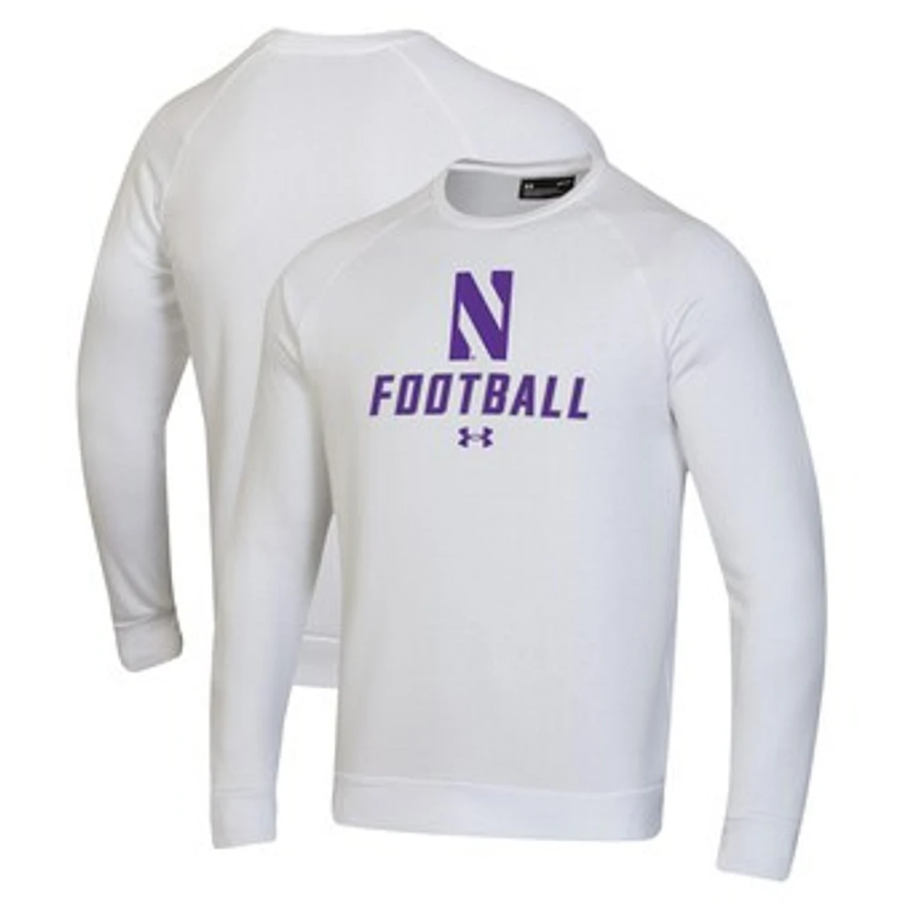 Men's Under Armour Northwestern Wildcats Football Rival Fleece Raglan Pullover Sweatshirt
