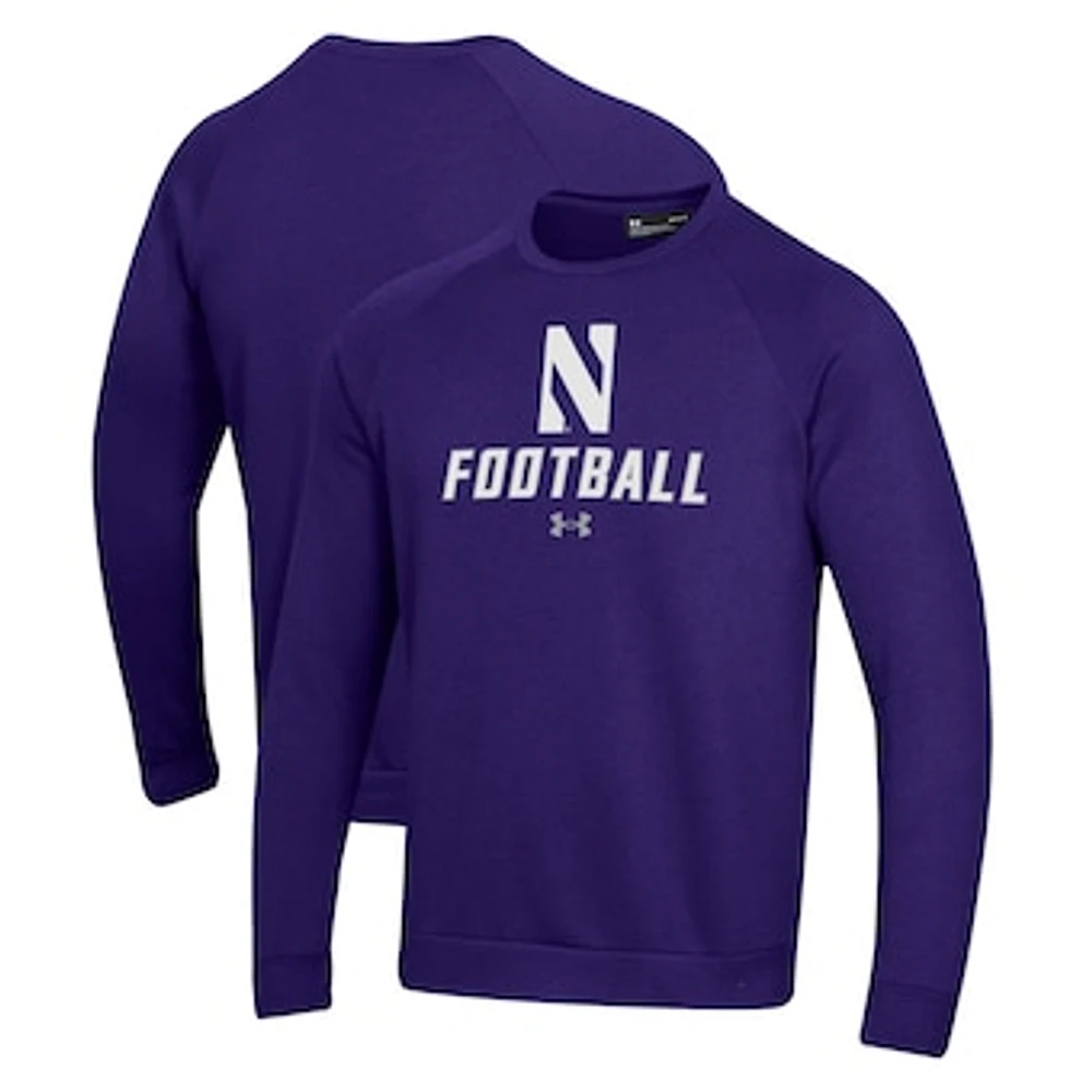 Men's Under Armour Northwestern Wildcats Football Rival Fleece Raglan Pullover Sweatshirt