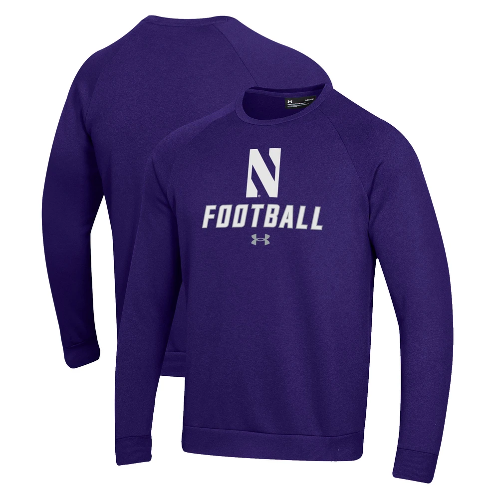 Men's Under Armour Northwestern Wildcats Football Rival Fleece Raglan Pullover Sweatshirt