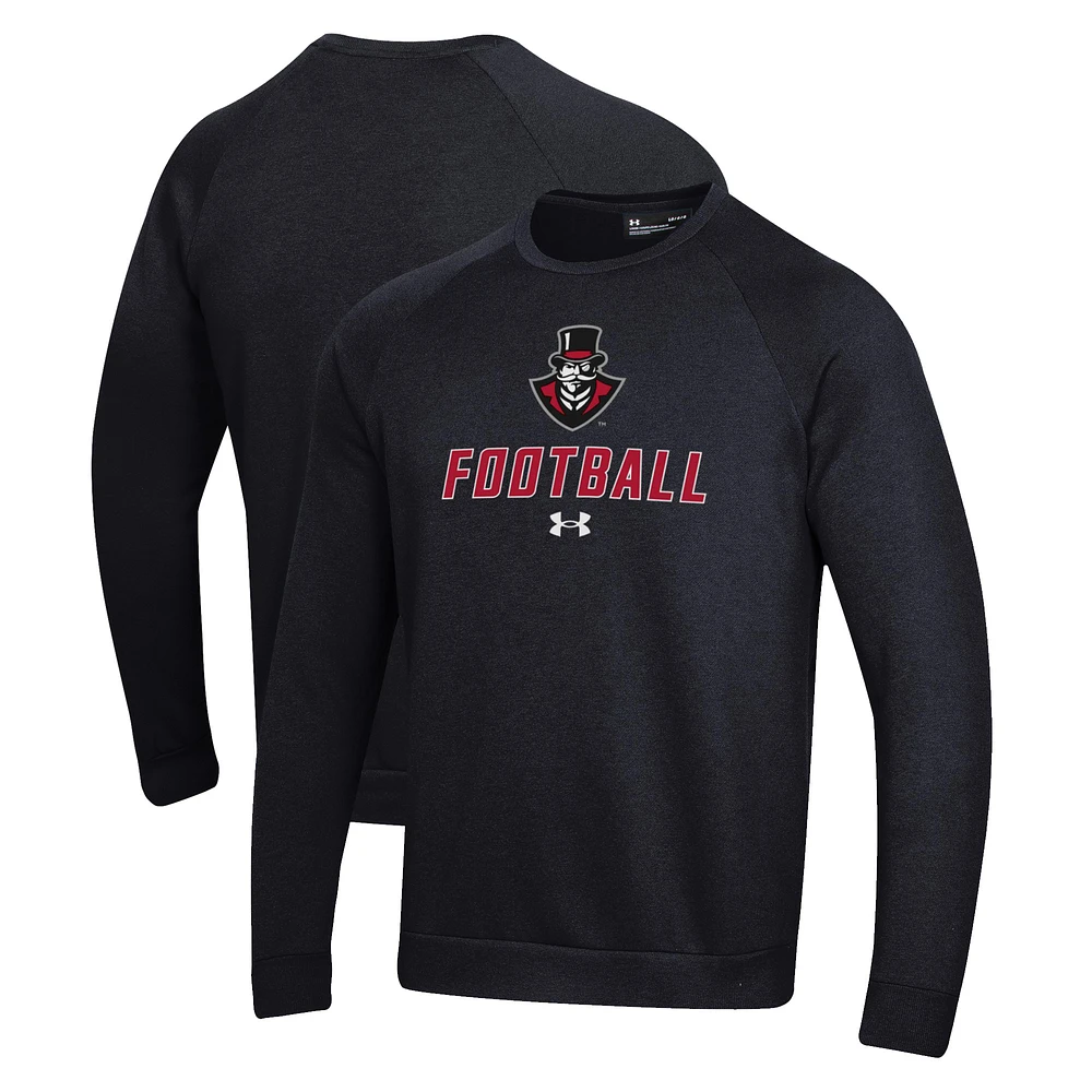 Men's Under Armour Austin Peay State Governors Football Rival Fleece Raglan Pullover Sweatshirt