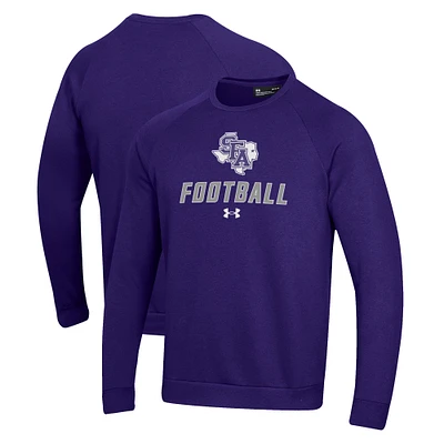 Men's Under Armour Purple Stephen F Austin Lumberjacks Football Rival Fleece Raglan Pullover Sweatshirt