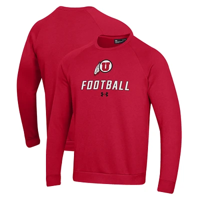 Men's Under Armour Utah Utes Football Rival Fleece Raglan Pullover Sweatshirt