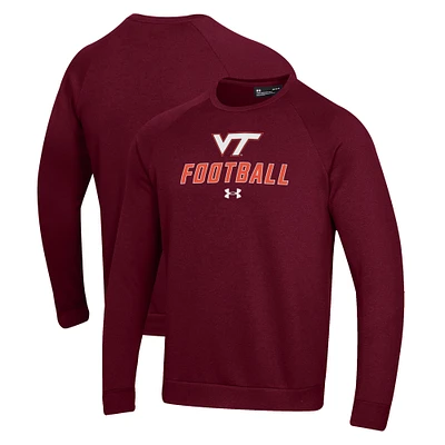 Men's Under Armour Maroon Virginia Tech Hokies Football Rival Fleece Raglan Pullover Sweatshirt