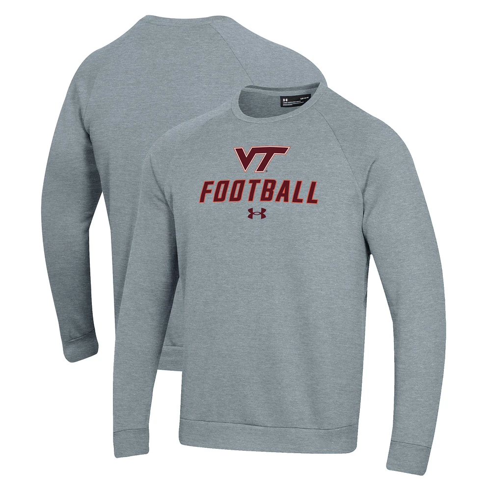 Men's Under Armour Virginia Tech Hokies Football Rival Fleece Raglan Pullover Sweatshirt