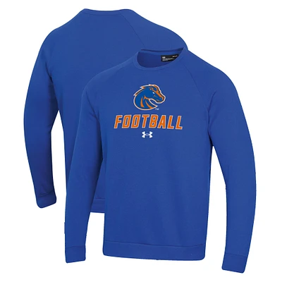 Men's Under Armour Royal Boise State Broncos Football Rival Fleece Raglan Pullover Sweatshirt