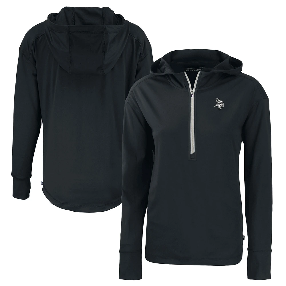 Women's Cutter & Buck Minnesota Vikings Daybreak Eco Recycled Half-Zip Hoodie