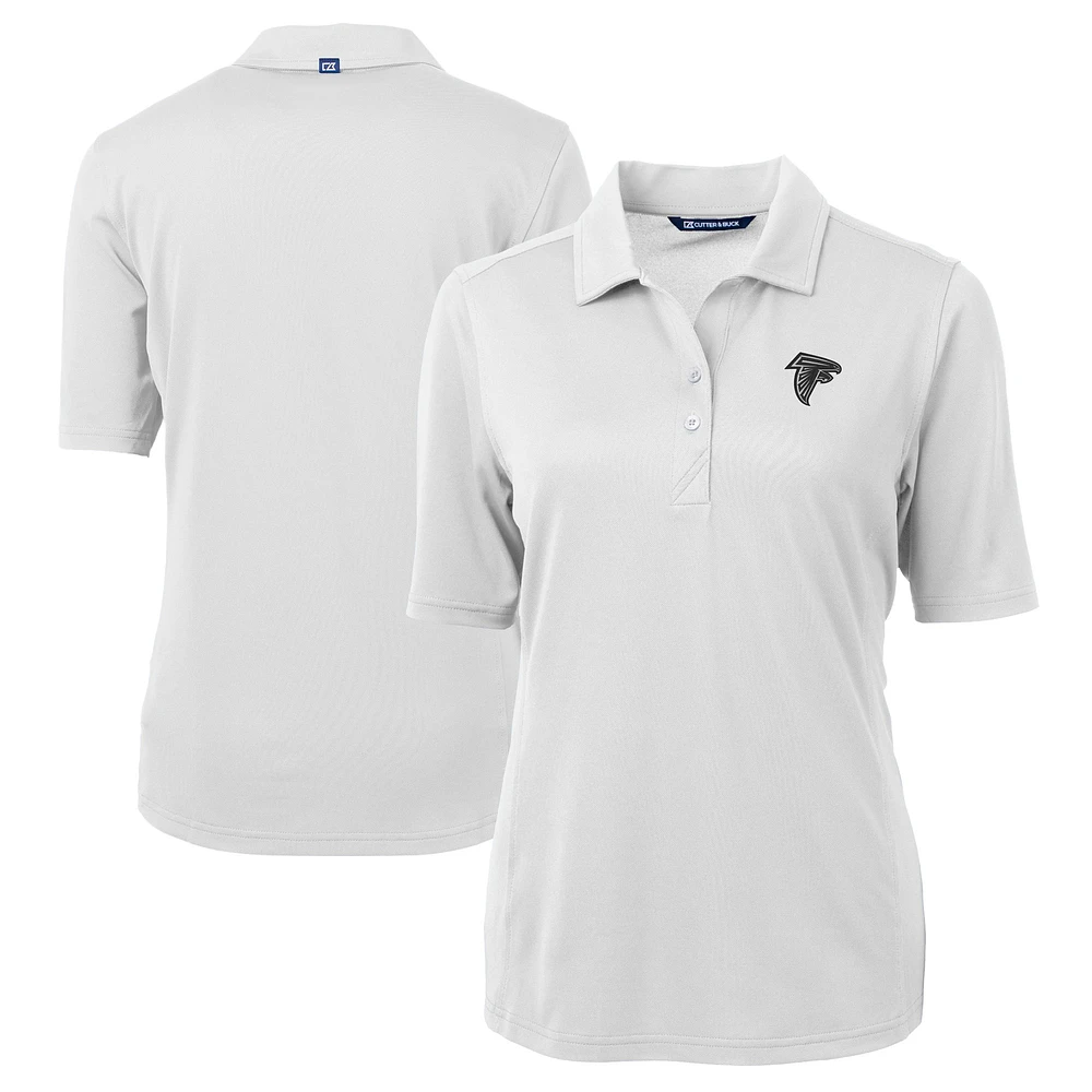 Women's Cutter & Buck White Atlanta Falcons DryTec Virtue Eco Pique Recycled Polo