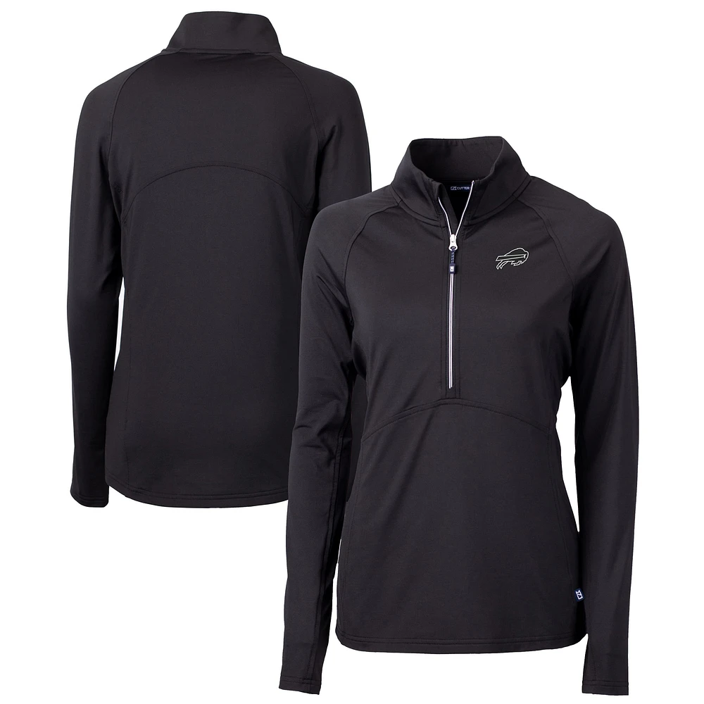 Women's Cutter & Buck Buffalo Bills Adapt Eco Knit Stretch Recycled Raglan Half-Zip Top