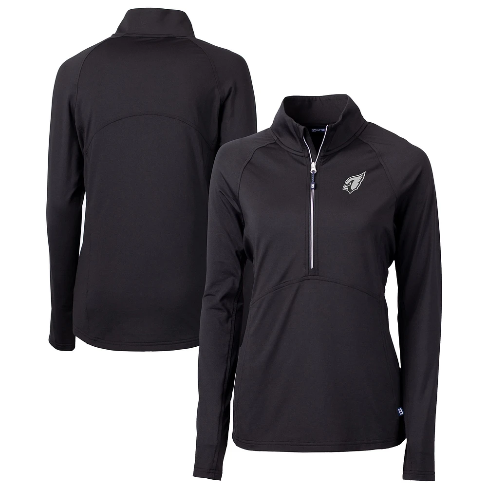 Women's Cutter & Buck Black Arizona Cardinals Adapt Eco Knit Stretch Recycled Half-Zip Pullover Top