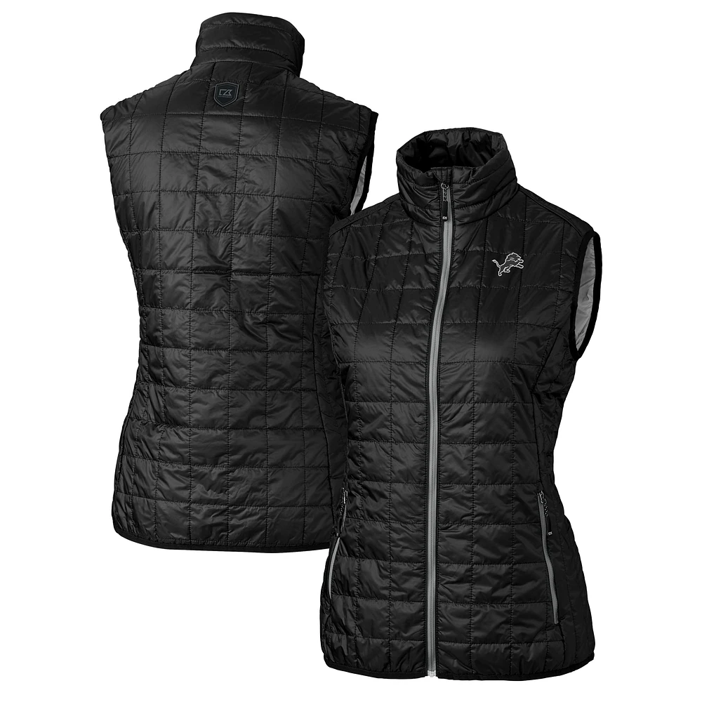 Women's Cutter & Buck Detroit Lions Rainier PrimaLoft Eco Insulated Full-Zip Puffer Vest