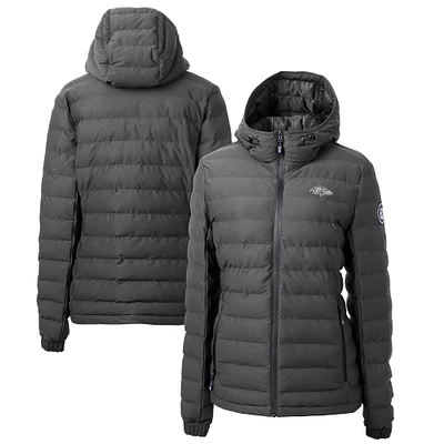 Women's Cutter & Buck Gray Baltimore Ravens Mission Ridge Repreve® Eco Insulated Full-Zip Hoodie Puffer Jacket