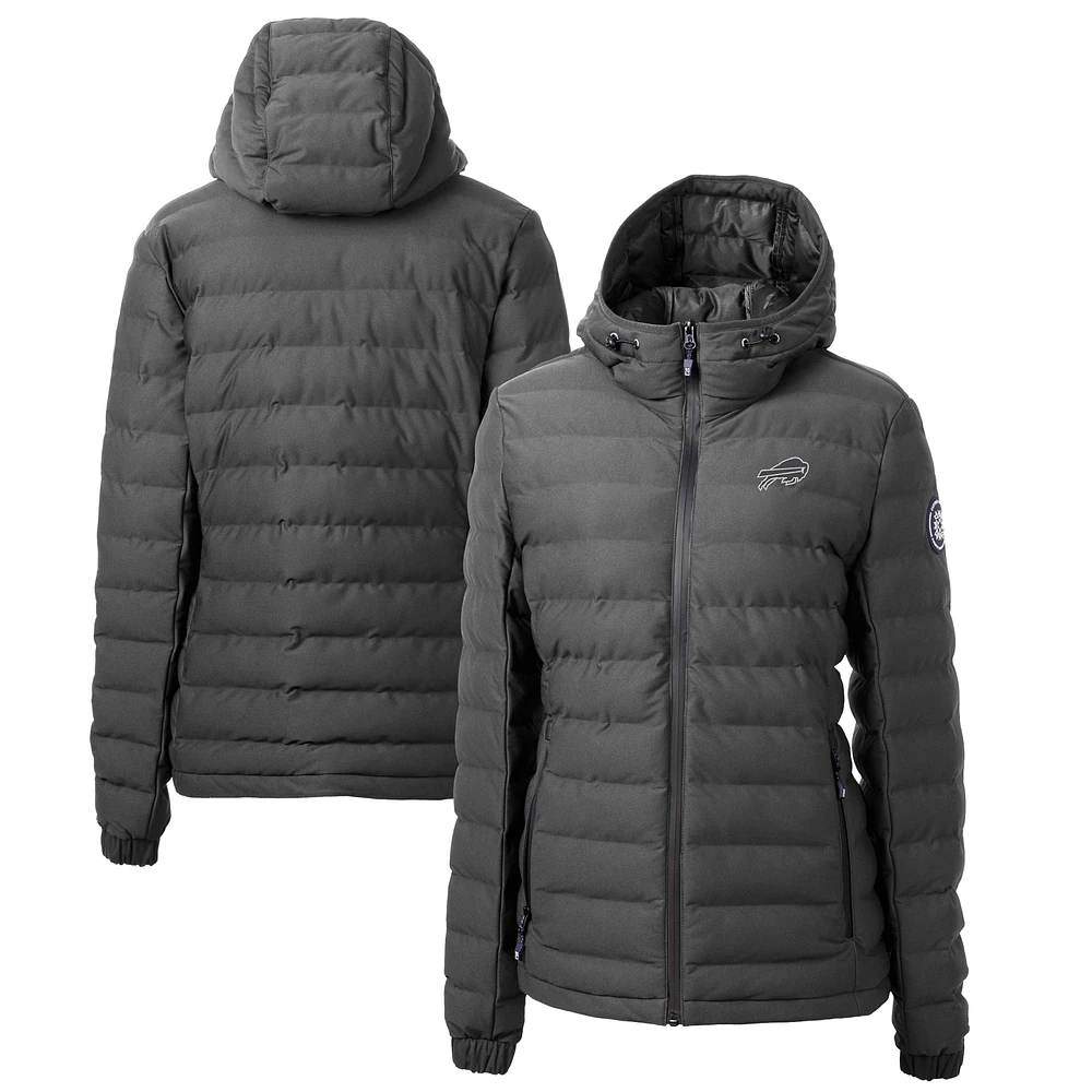 Women's Cutter & Buck Gray Buffalo Bills Mission Ridge Repreve® Eco Insulated Full-Zip Hoodie Puffer Jacket