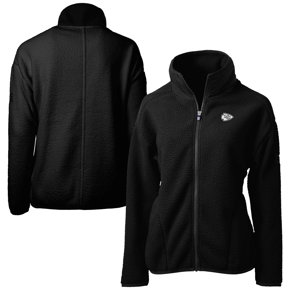 Women's Cutter & Buck Black Kansas City Chiefs Cascade Eco Sherpa Fleece Full-Zip Jacket