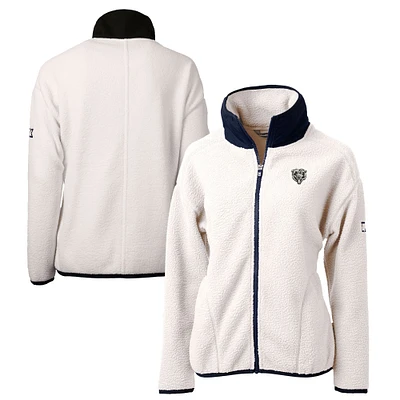 Women's Cutter & Buck Oatmeal Chicago Bears Cascade Eco Sherpa Fleece Full-Zip Jacket