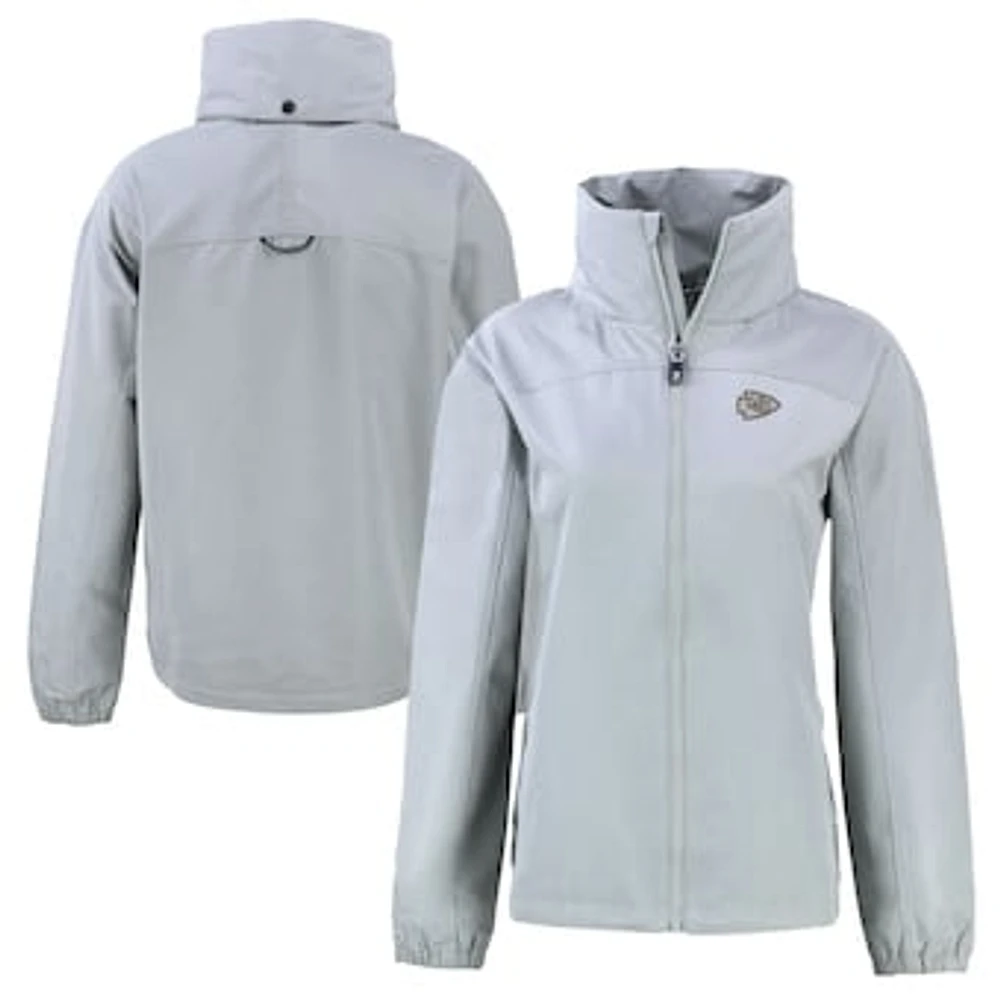 Women's Cutter & Buck Gray Kansas City Chiefs Charter Eco Recycled Full-Zip Hoodie Jacket
