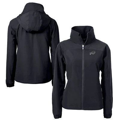 Women's Cutter & Buck Black Buffalo Bills Charter Eco Recycled Full-Zip Hoodie Jacket