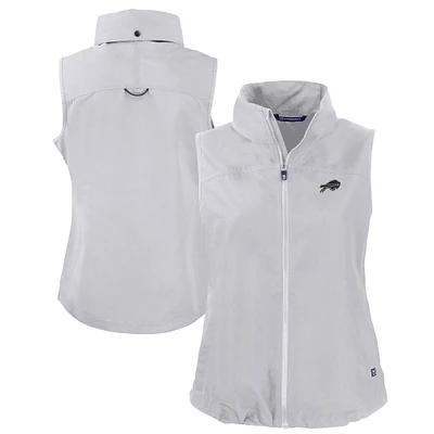 Women's Cutter & Buck Gray Buffalo Bills Charter Eco Recycled Full-Zip Hoodie Vest