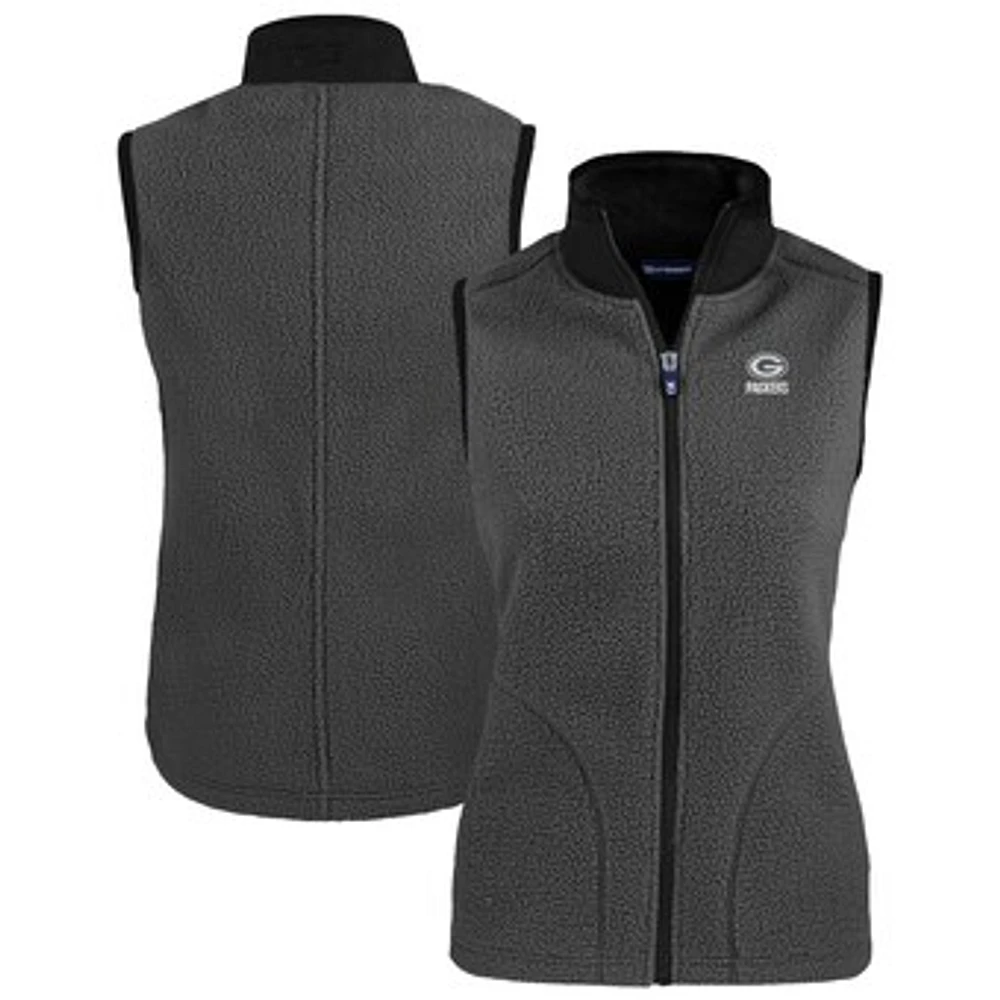 Women's Cutter & Buck Gray Green Bay Packers Cascade Eco Sherpa Fleece Full-Zip Vest
