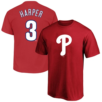 Men's Fanatics Bryce Harper Red Philadelphia Phillies Big & Tall Name Number T-Shirt