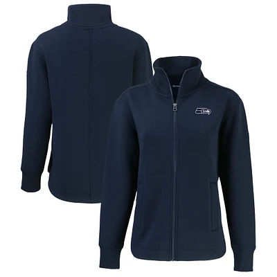 Women's Cutter & Buck College Navy Seattle Seahawks Roam Eco Full-Zip Tri-Blend Recycled Jacket