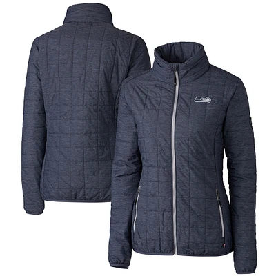 Women's Cutter & Buck Anthracite Seattle Seahawks Rainier PrimaLoft Eco Insulated Full-Zip Puffer Jacket