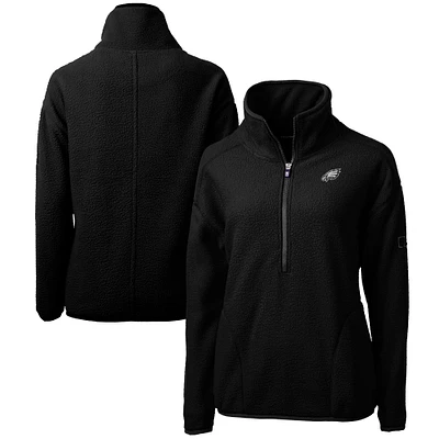Women's Cutter & Buck Black Philadelphia Eagles Cascade Eco Sherpa Fleece Half-Zip Jacket