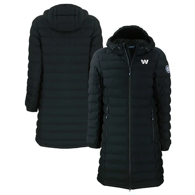 Women's Cutter & Buck Black Washington Commanders Mission Ridge Repreve Eco Insulated Full-Zip Hoodie Long Puffer Jacket