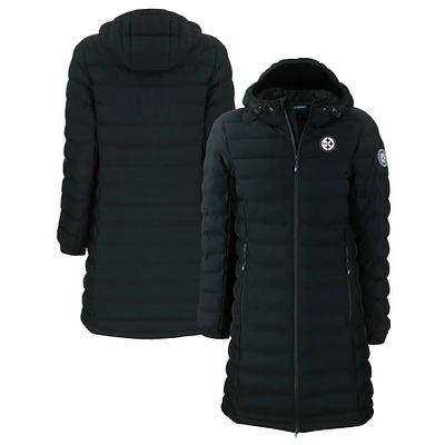 Women's Cutter & Buck Black Pittsburgh Steelers Mission Ridge Repreve Eco Insulated Full-Zip Hoodie Long Puffer Jacket