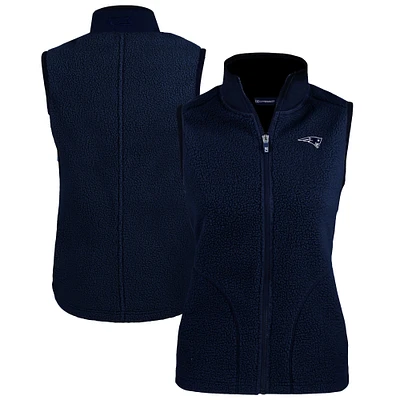 Women's Cutter & Buck Navy New England Patriots Cascade Eco Sherpa Fleece Full-Zip Vest