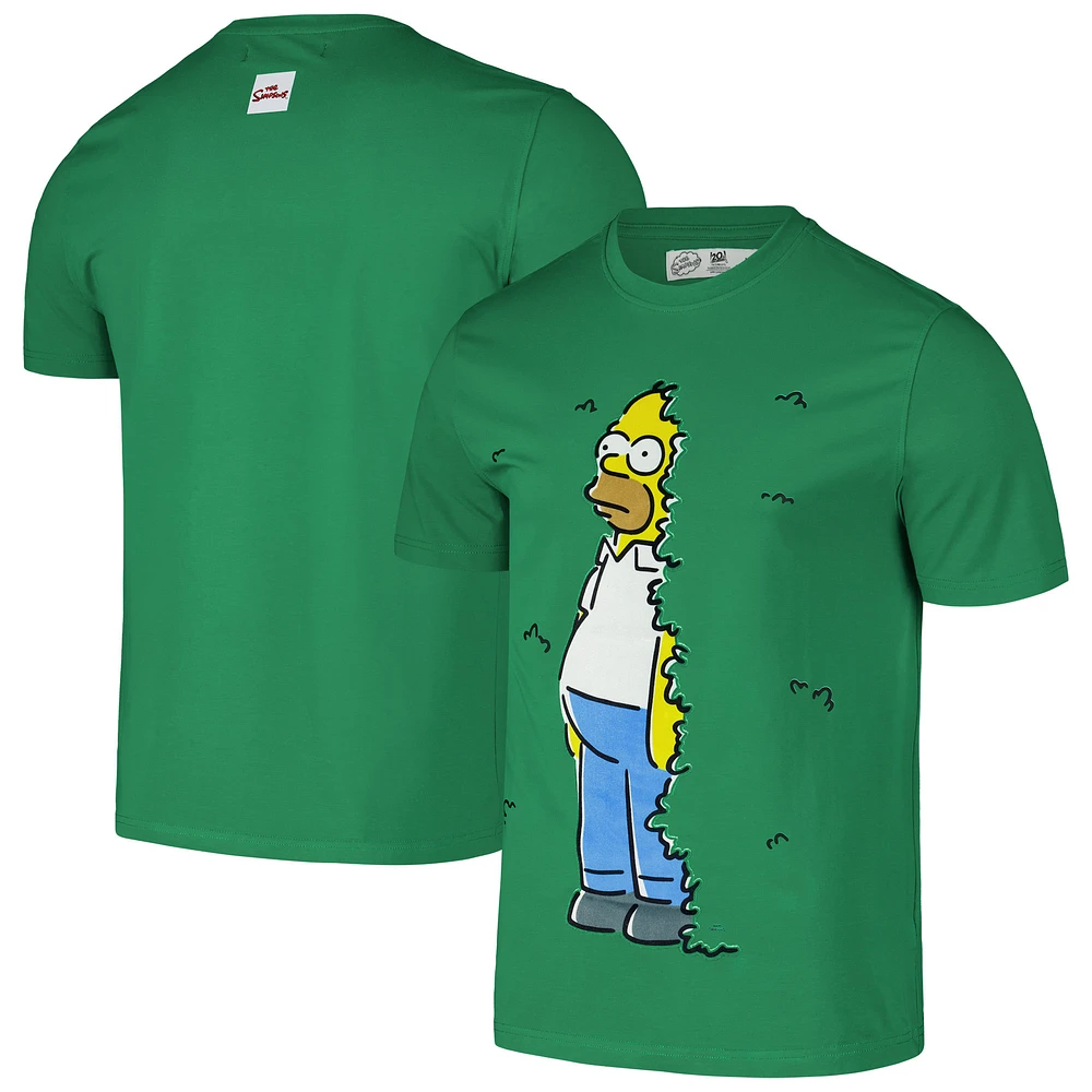 Men's Freeze Max Homer Simpson Kelly Green the Simpsons Hiding Bushes T-Shirt