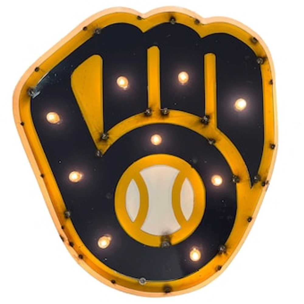 Imperial Milwaukee Brewers 24" x 22" Lighted Logo Recycled Metal Sign