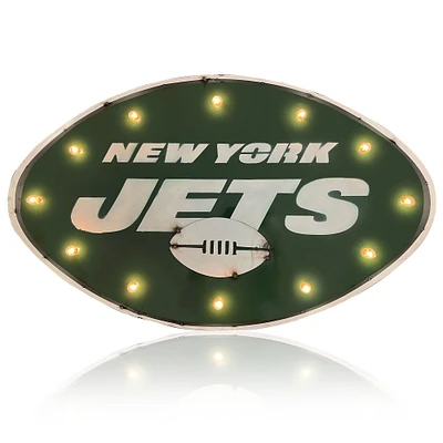 Imperial New York Jets 21.75" x 36" Lighted Logo Recycled Metal Sign