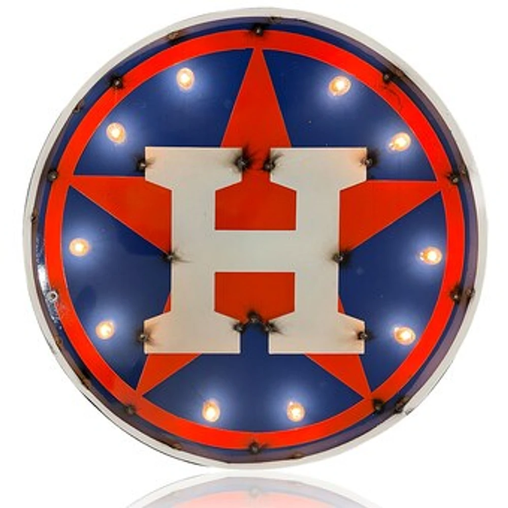 Imperial Houston Astros 23" x 23" Lighted Logo Recycled Metal Sign