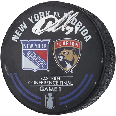 Igor Shesterkin New York Rangers Game-Used Warm-Up Puck from Game One of the Eastern Conference Finals 2024 Stanley Cup Playoffs