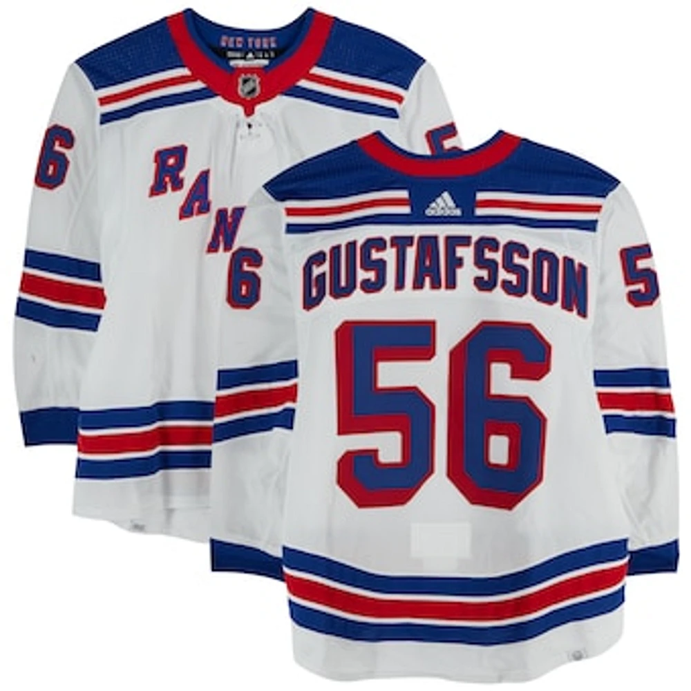 Erik Gustafsson New York Rangers Game-Used #56 White adidas Jersey Worn During the Eastern Conference Finals of the 2024 Stanley Cup Playoffs vs. Florida Panthers