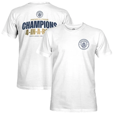 Men's 1863FC White Manchester City Four-Time Consecutive Premier League Champions Lockup T-Shirt
