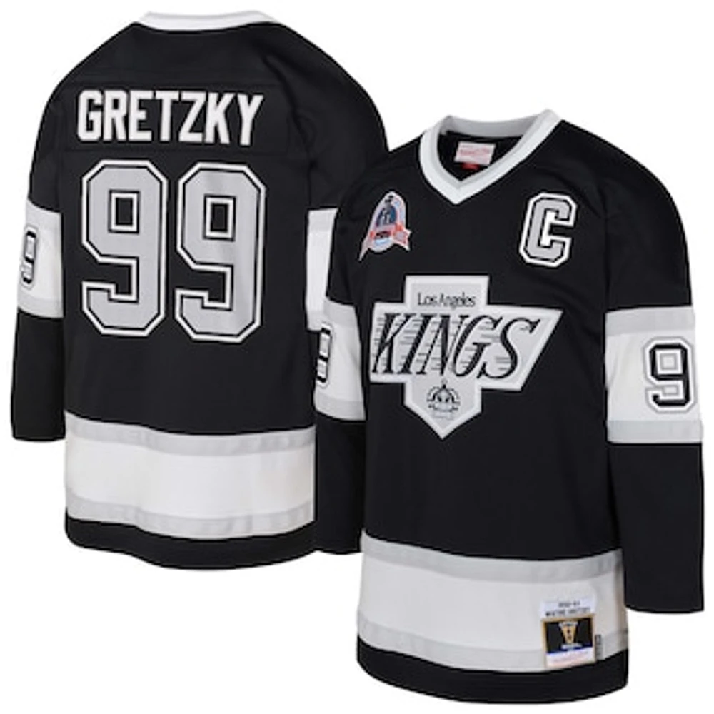 Youth Mitchell & Ness Wayne Gretzky Black Los Angeles Kings 1992/93 Captain Patch Power Play Player Jersey