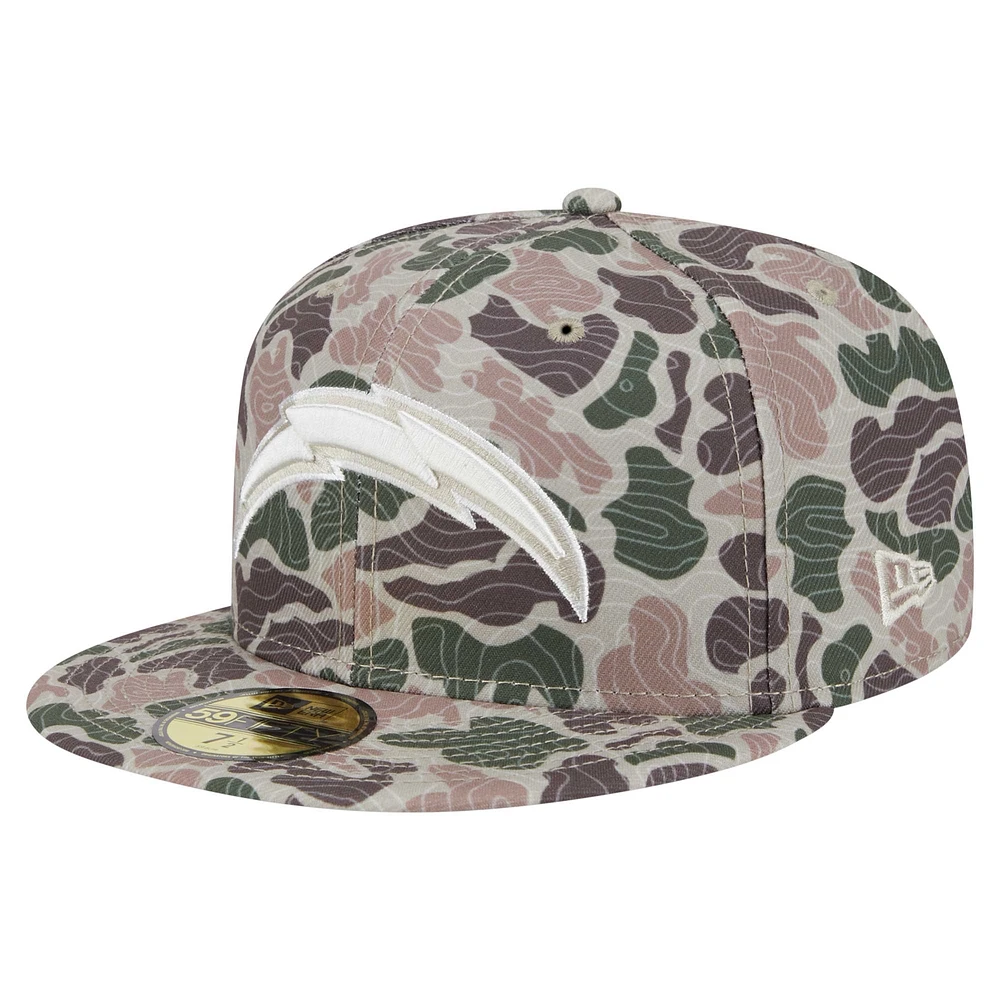 Men's New Era Los Angeles Chargers Geo Camo 59FIFTY Fitted Hat