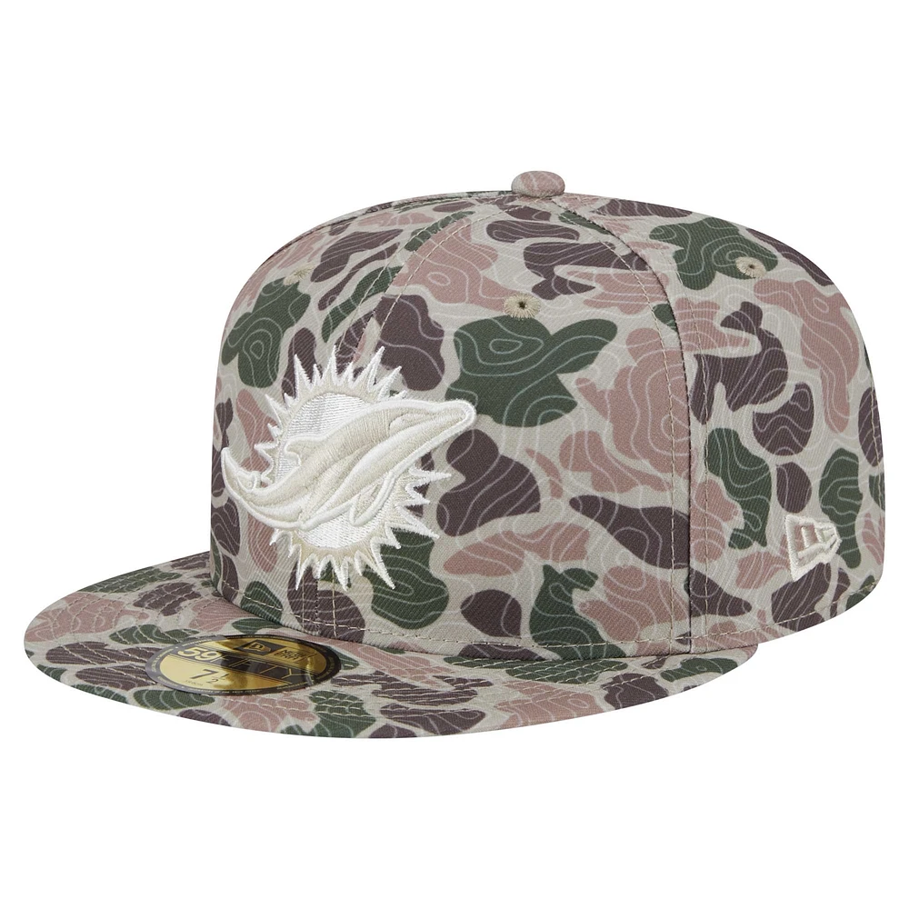 Men's New Era Miami Dolphins Geo Camo 59FIFTY Fitted Hat
