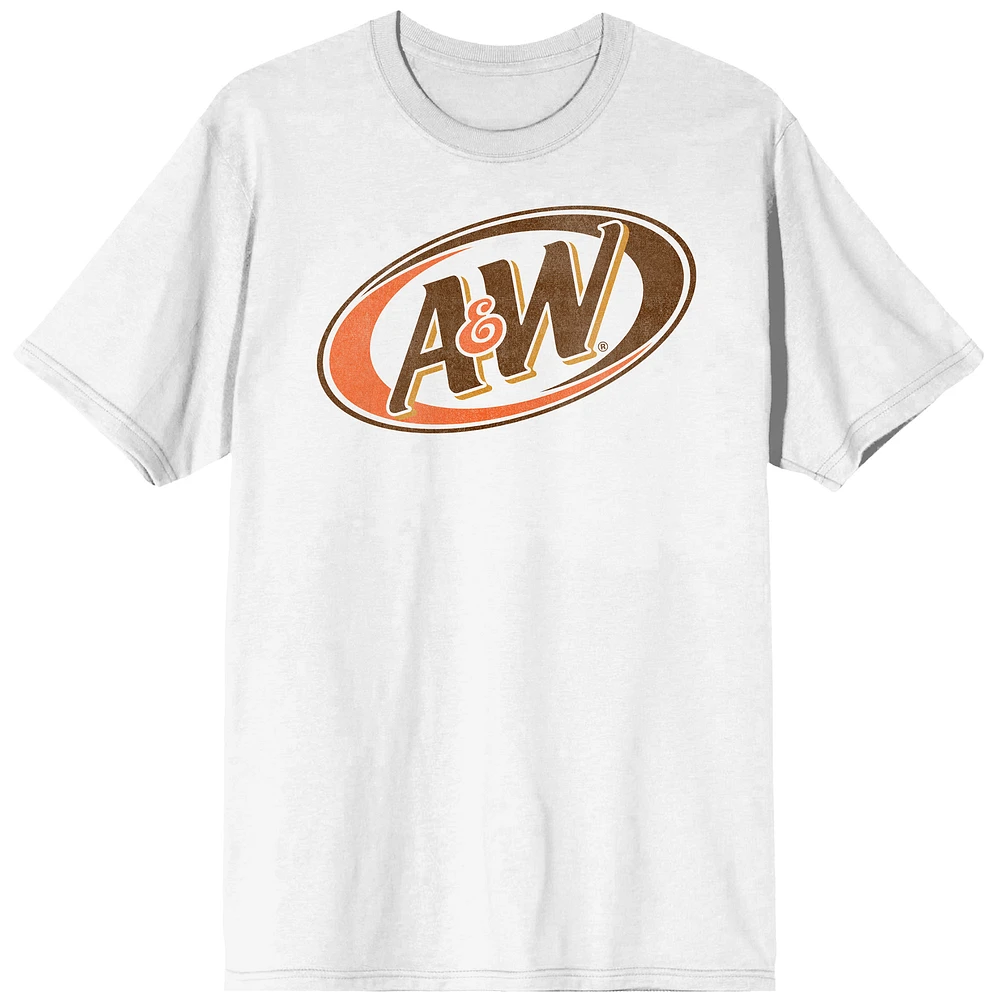 Men's White A&W Logo T-Shirt