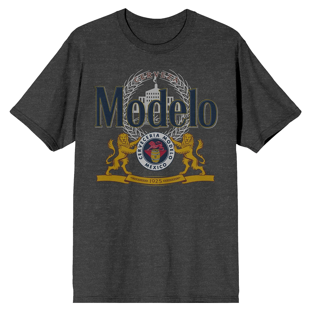 Men's Heather Charcoal Modelo Logo T-Shirt