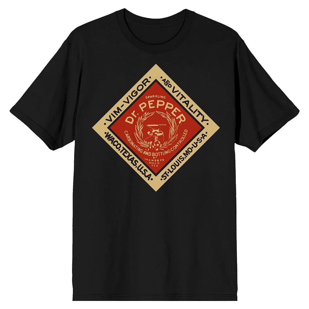 Men's Black Dr Pepper Vim Vigor and Vitality T-Shirt