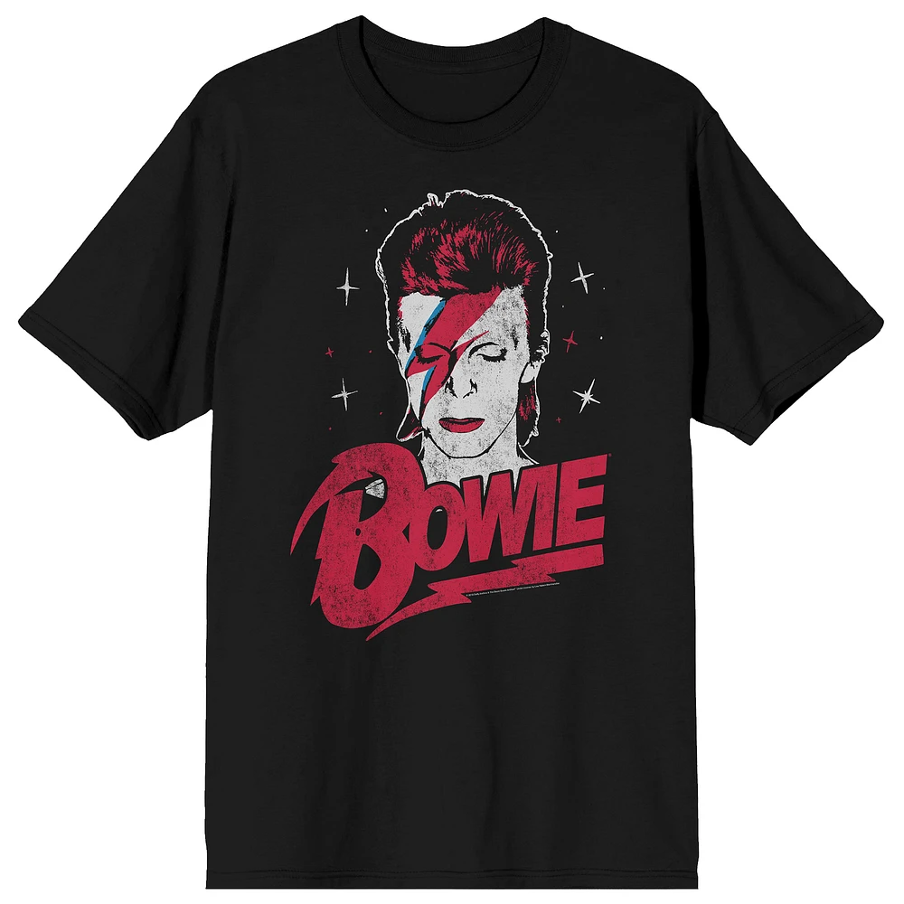 Men's Black David Bowie Face Vintage T-Shirt
