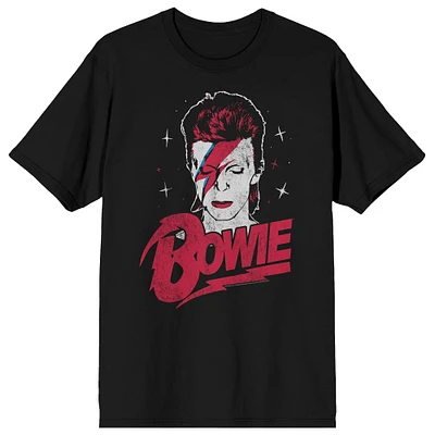 Men's Black David Bowie Face Vintage T-Shirt