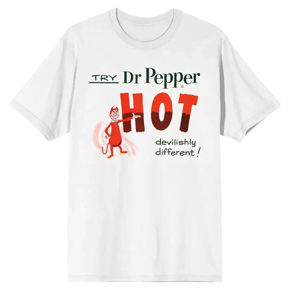 Men's White Dr Pepper Try Hot T-Shirt