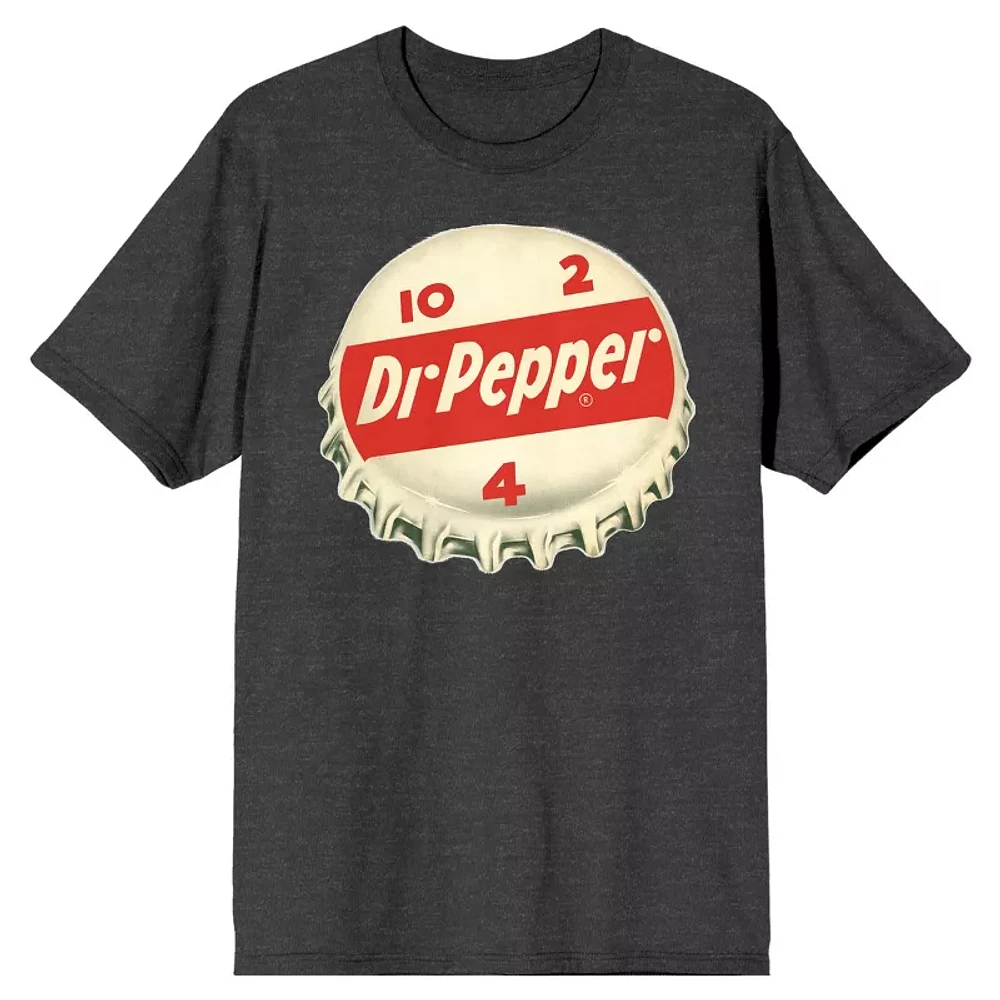 Men's Charcoal Dr Pepper Cap Logo T-Shirt