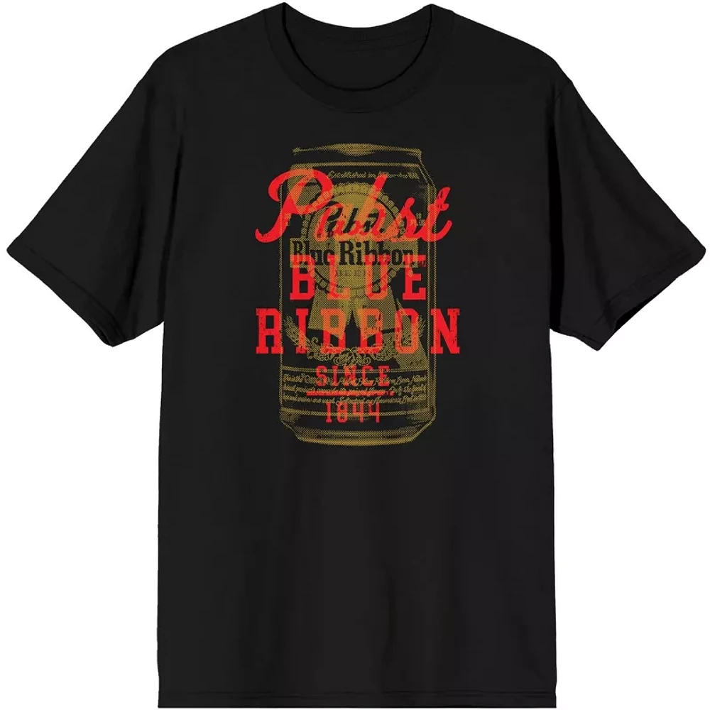 Men's Black Pabst Blue Ribbon Can Since 1844 T-Shirt