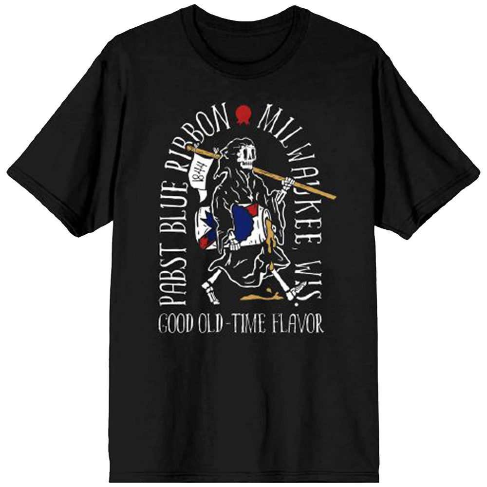 Men's Black Pabst Blue Ribbon Good Old Time Flavor T-Shirt